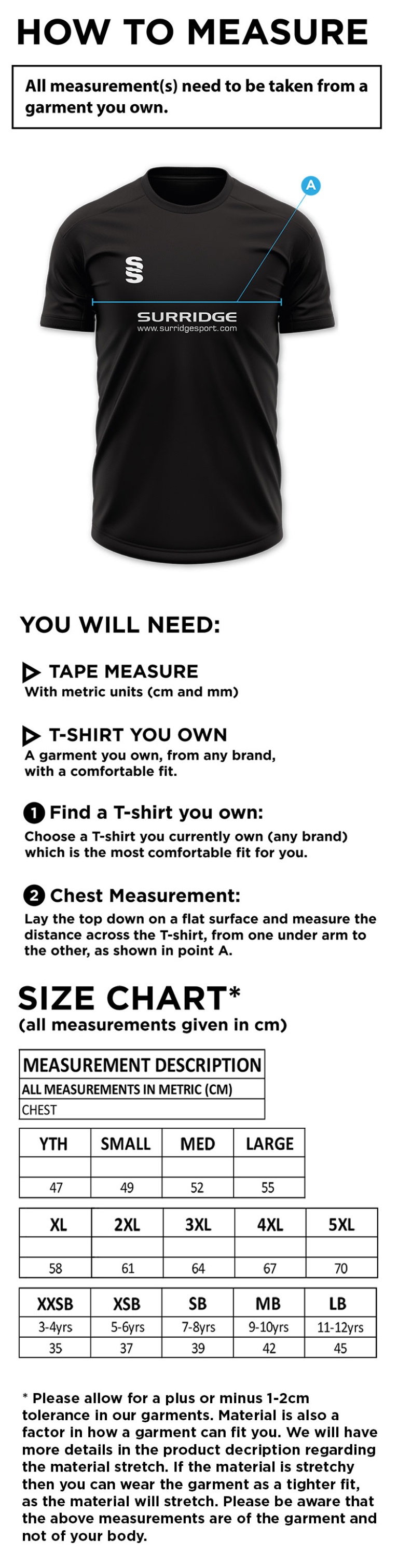Alexandra Park Dual Gym T-shirt : Navy Melange - Size Guide