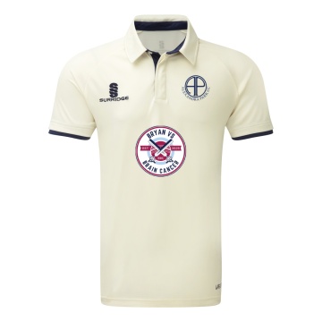 ALEXANDRA PARK Ergo Cricket Shirt - Short Sleeve : Navy Trim