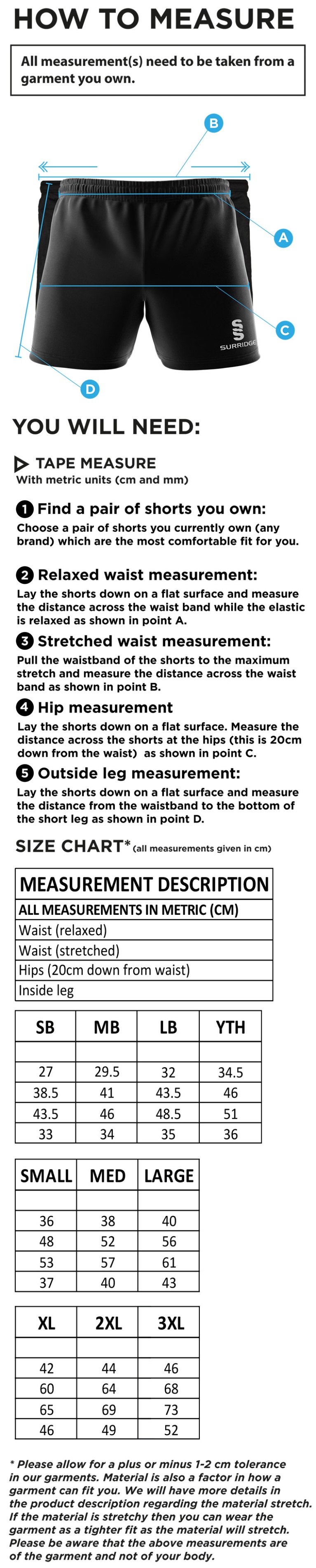 Alexandra Park Performance Gym Short : Navy - Size Guide