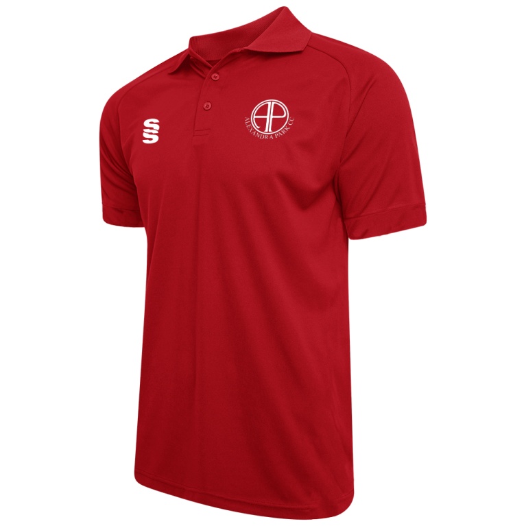 ALEXANDRA PARK - Dual Solid Colour Polo : Red