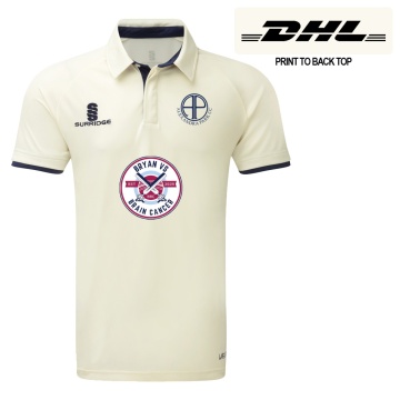 ALEXANDRA PARK Ergo Cricket Shirt - Short Sleeve : Navy Trim